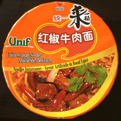 #291: Unif Bowl Instant Noodles "Artificial Spicy Beef Flavor"