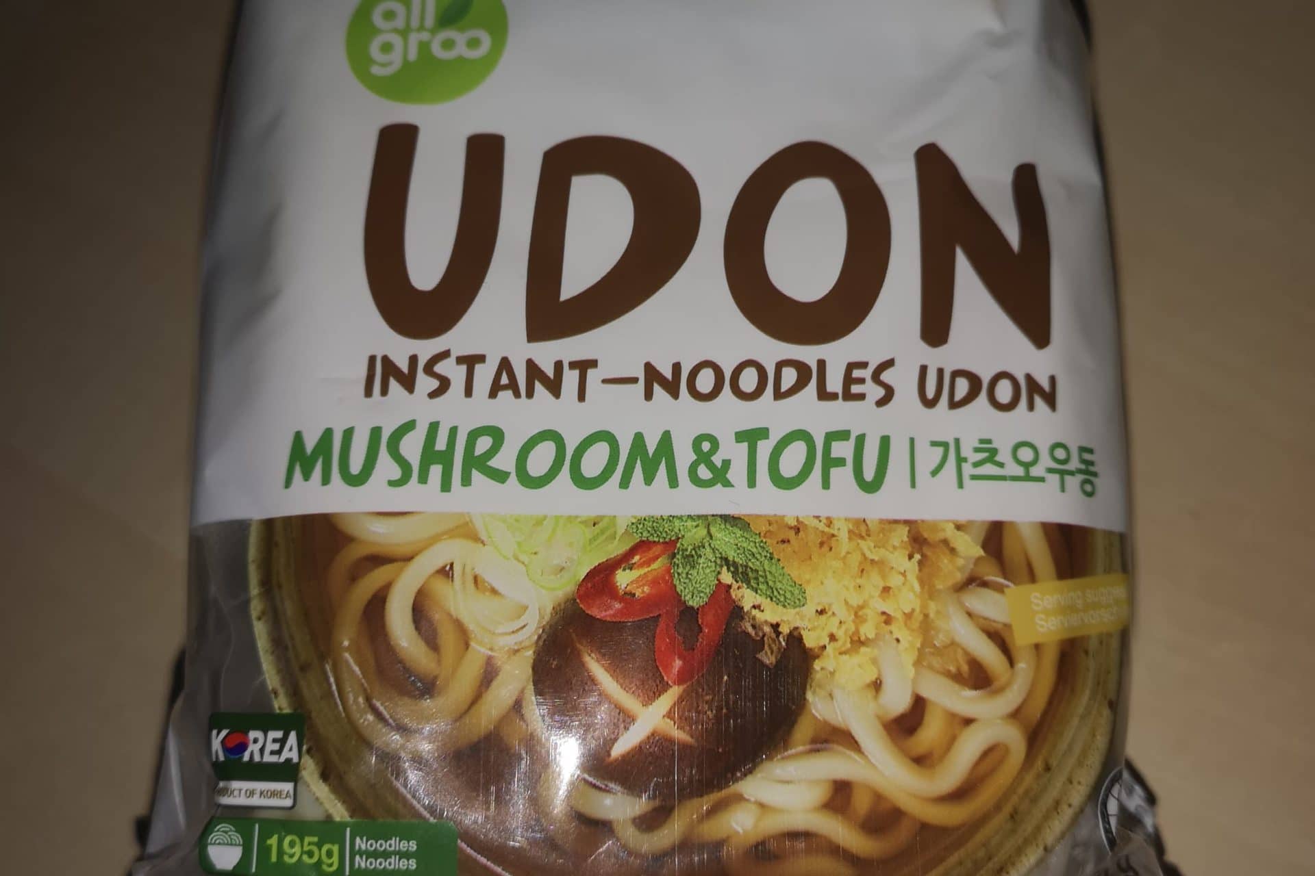 #1696: all groo "Udon Instant-Noodles Mushroom & Tofu" (Update 2021)