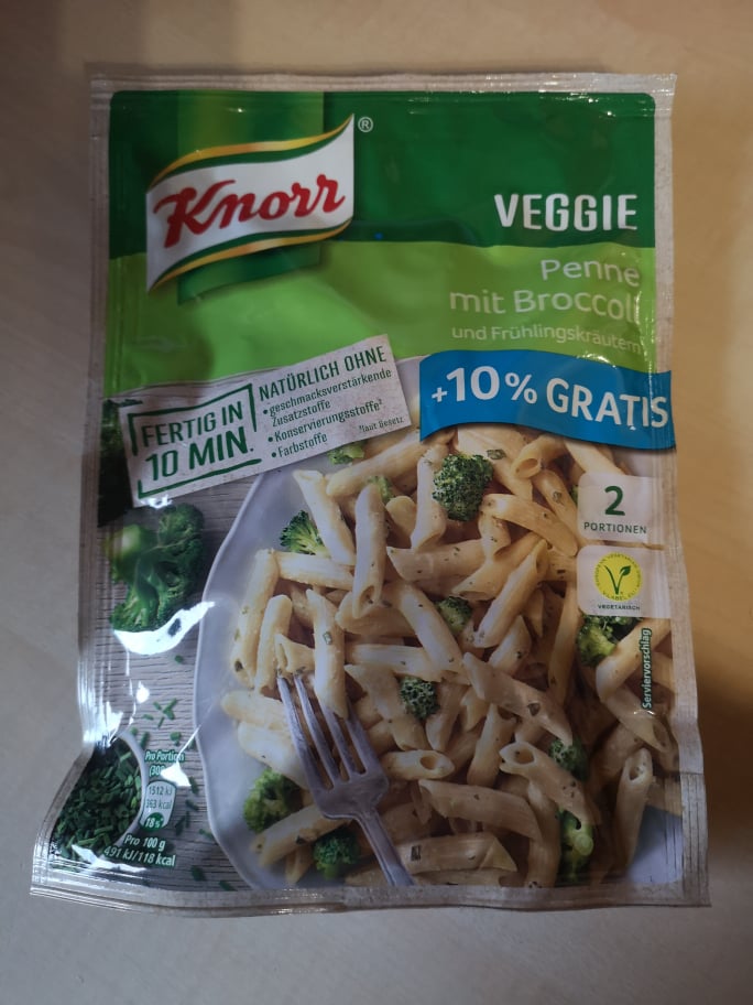 #1710: Knorr activ Veggie "Penne mit Broccoli und Frühlingskräutern" (Update 2022)