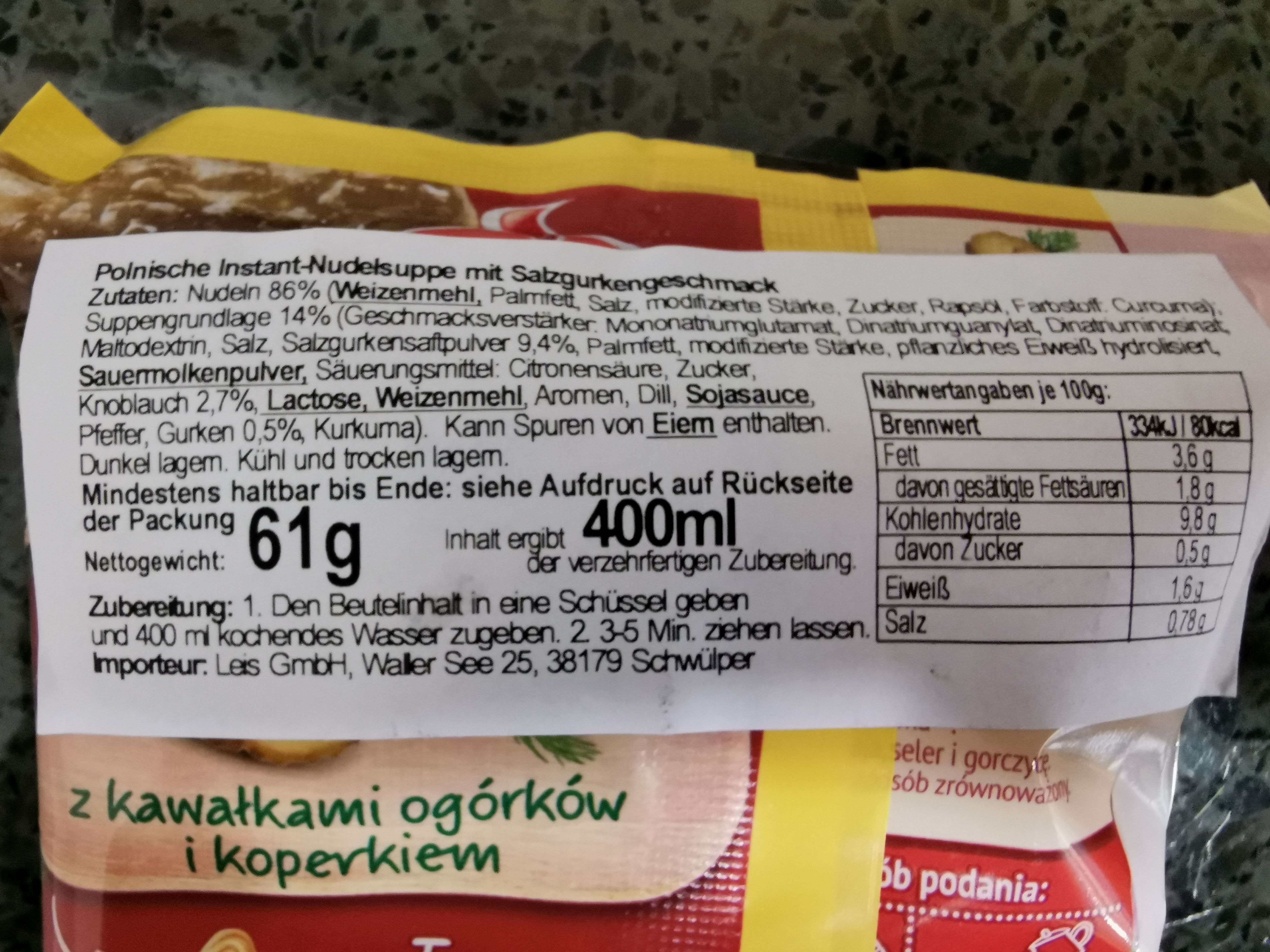 #2278: Amino Kuchnia Polska "Ogórkowa z Koperkiem" (Salzgurkengeschmack mit Dill)