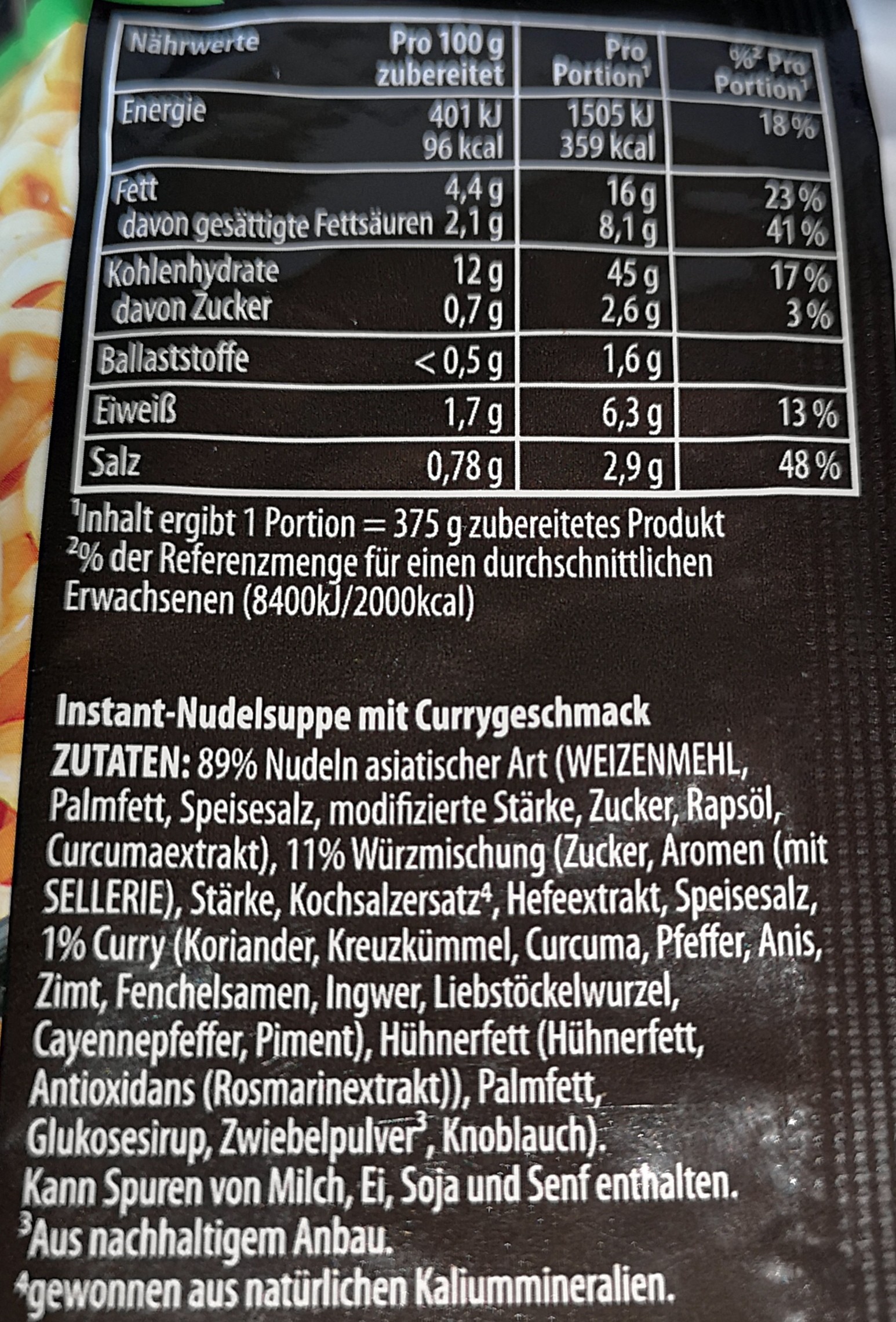 #1359: Knorr "Asia Noodles Curry Geschmack" (Update 2022)