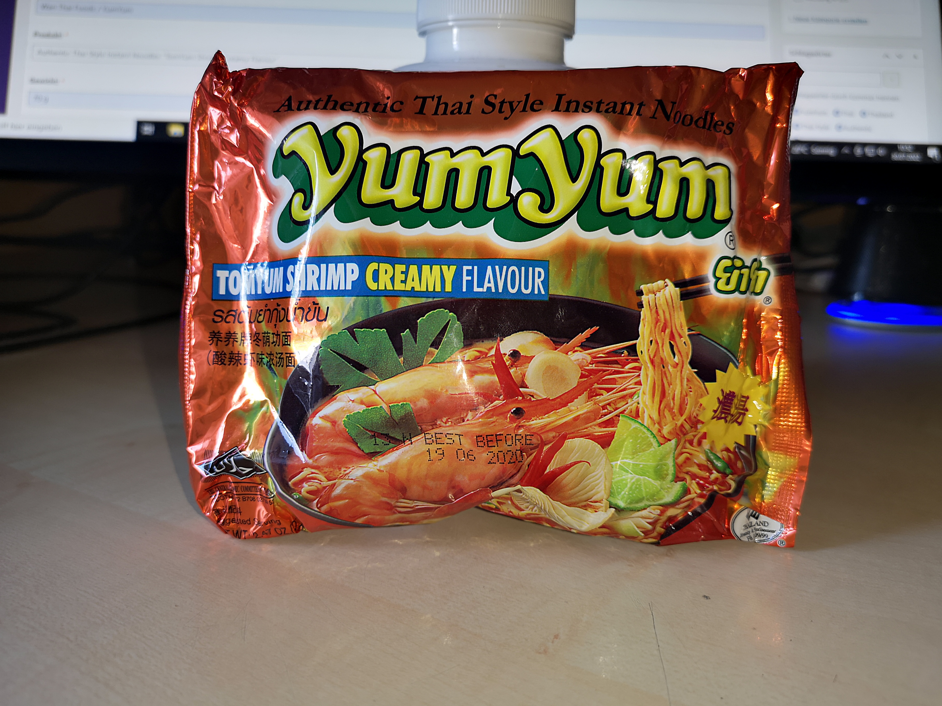 #2310: YumYum Authentic Thai Style Instant Noodles "TomYum Shrimp Creamy Flavour"