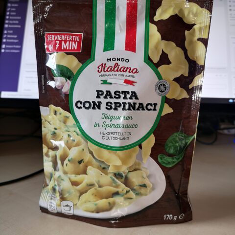 #2394: Mondo Italiano "Pasta Con Spinaci" (Teigwaren in Spinatsauce)