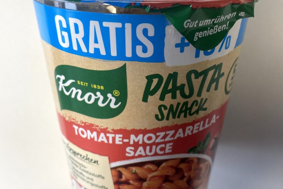 Knorr Pasta-Snack "Tomate-Mozzarella-Sauce"