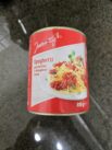 Jeden Tag Spaghetti geschnitten, in Bolognese-Sauce Front
