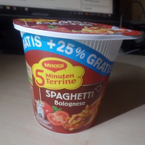 #1527: Maggi 5 Minuten Terrine „Spaghetti Bolognese“ (+25 % Gratis)
